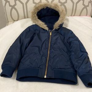 Girls navy blue puffer jacket